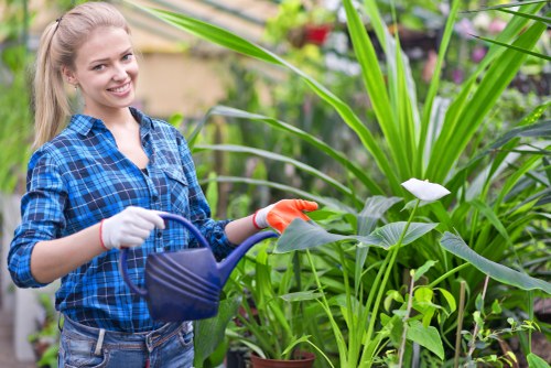 Landscapers Kings Cross team managing eco-friendly waste disposal in a sustainable outdoor area